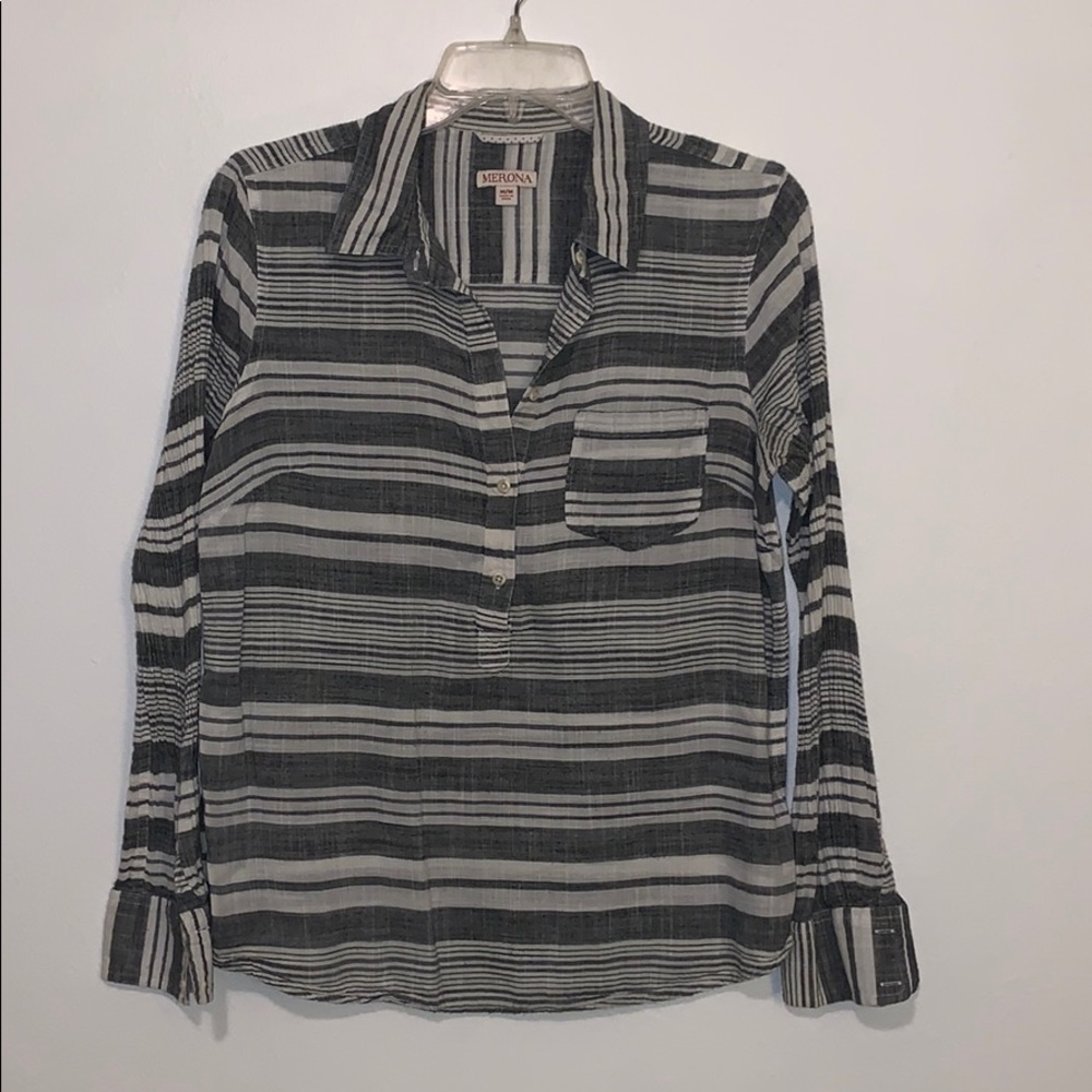 Gray and White Striped Tunic